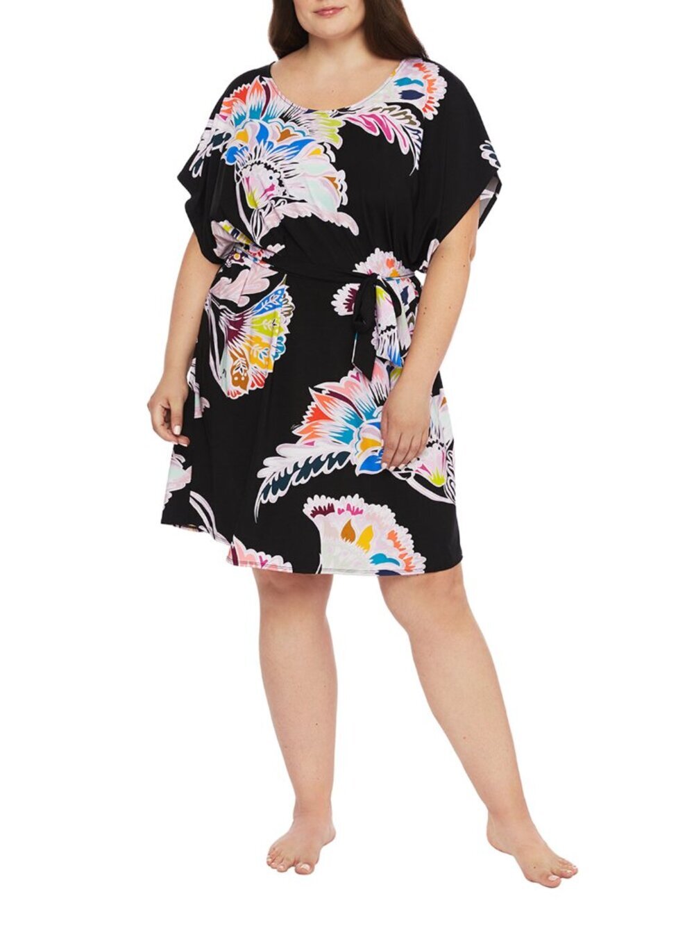 NWT Trina Turk Plus Size Seychelles Tunic Cover Up Dress Multi 3X
